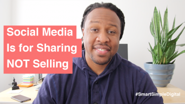 picture of host Mike, with headline "social media is for sharing not selling"