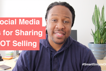picture of host Mike, with headline "social media is for sharing not selling"